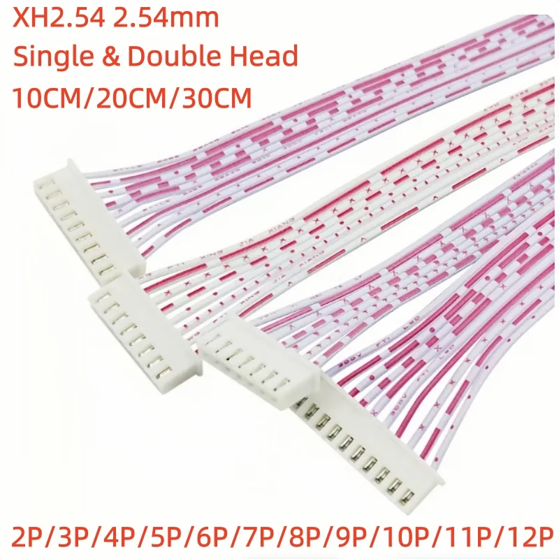 10PCS JST XH2.54 2.54mm Cable Connectors Set Single & Double Head Male Female Plug Red & Blue Various Pin Counts 2P-12P