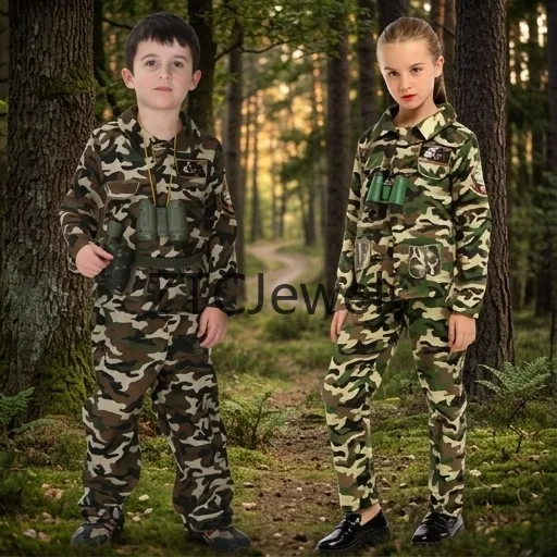 Special Forces Soldier Costume Kids Army Military Camouflage Uniform Cosplay Role Play Game Boys Girls view 3
