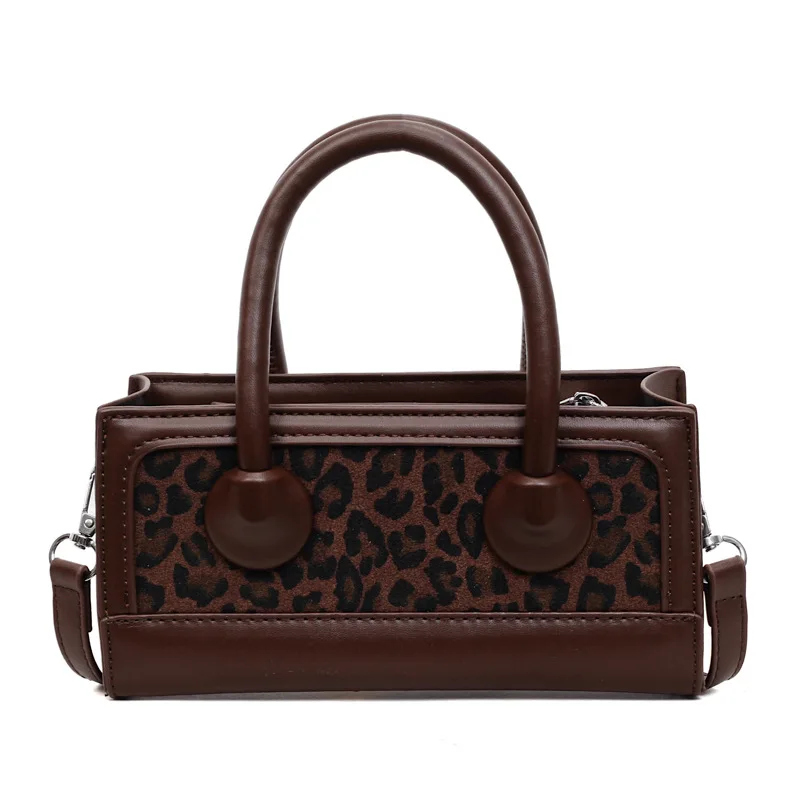 

Leopard Print Handbag Women's New Fashion Retro Everyday Style Small Square Bag Single Shoulder Crossbody Bag