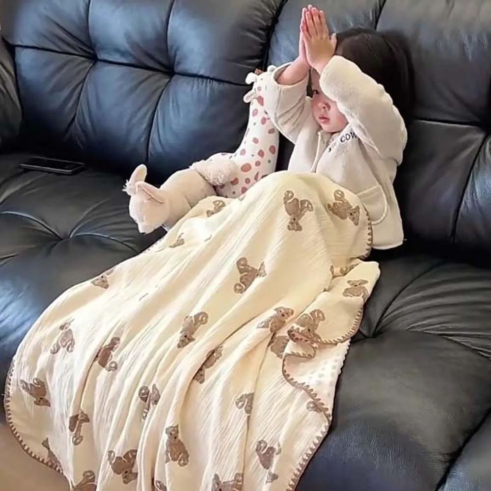 المنزلية تنفس الطفل الفول بطانية الدب المطبوعة كوالا غطاء بطانية للرضع لينة الجلد ودية قيلولة النوم البساط غرفة نوم