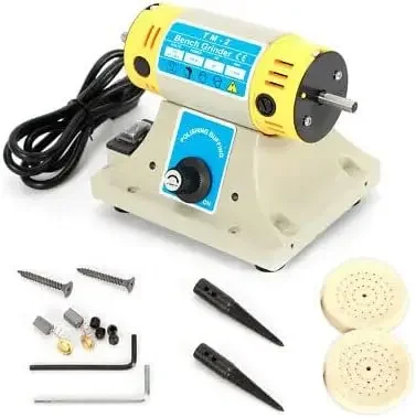 220V/200W Double Head Sanding Block Polishing Machines 800-1000 rpm Highly Effective Mini Lathe Polishing Motor Double Grinder