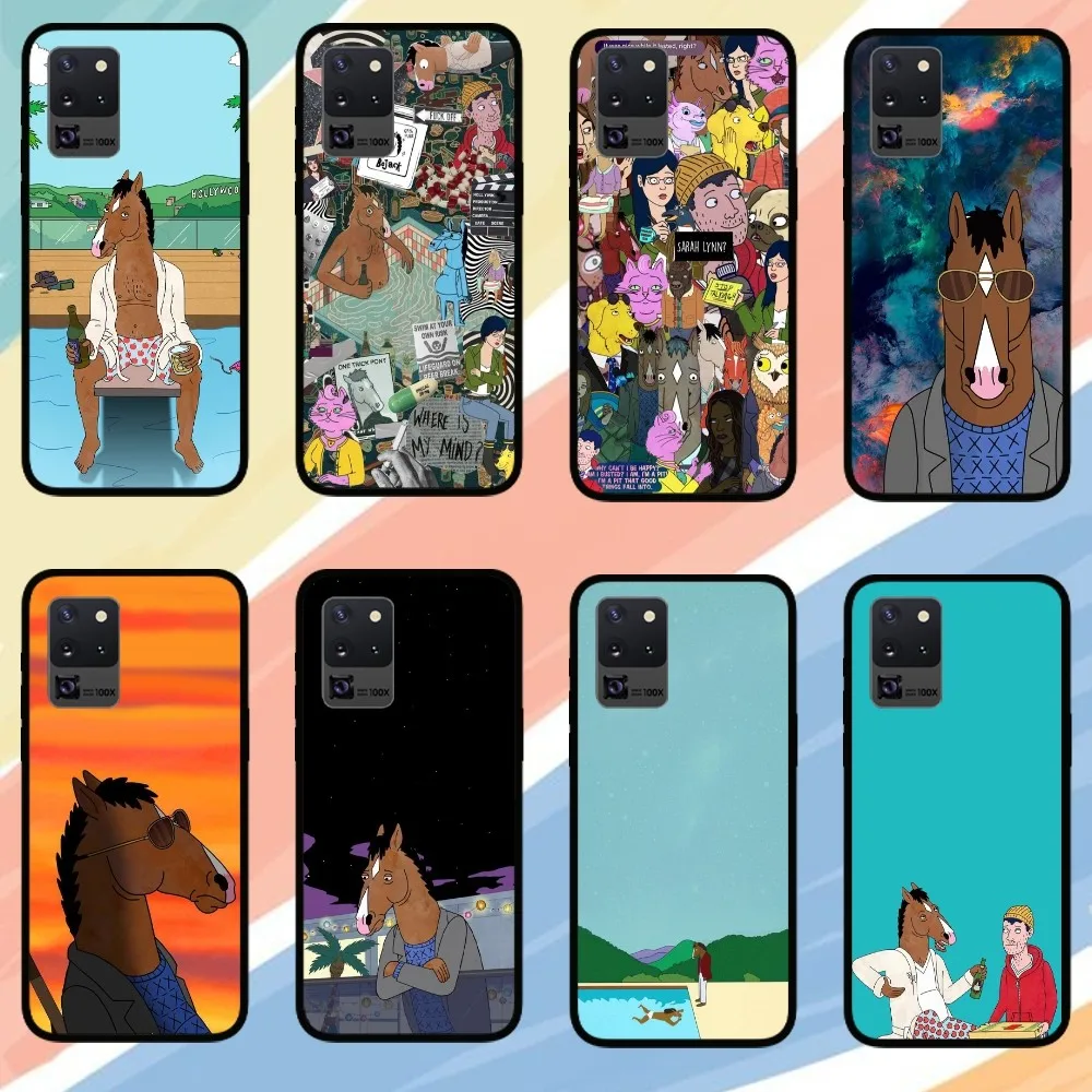 Cartoon B-Bojack H-Horseman  Phone Case For Samsung Galaxy S24 S23 S22 S21 S20 FE Note 9 10  Plus Ultra Lite 5G Black Phone Case