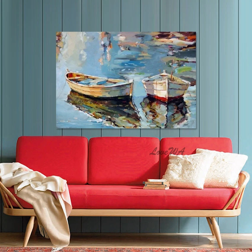 

Ручная работа, абстрактный дизайн холста, картина маслом корабля и моря, картина для украшения дома, современное искусство, настенная картина для гостиной