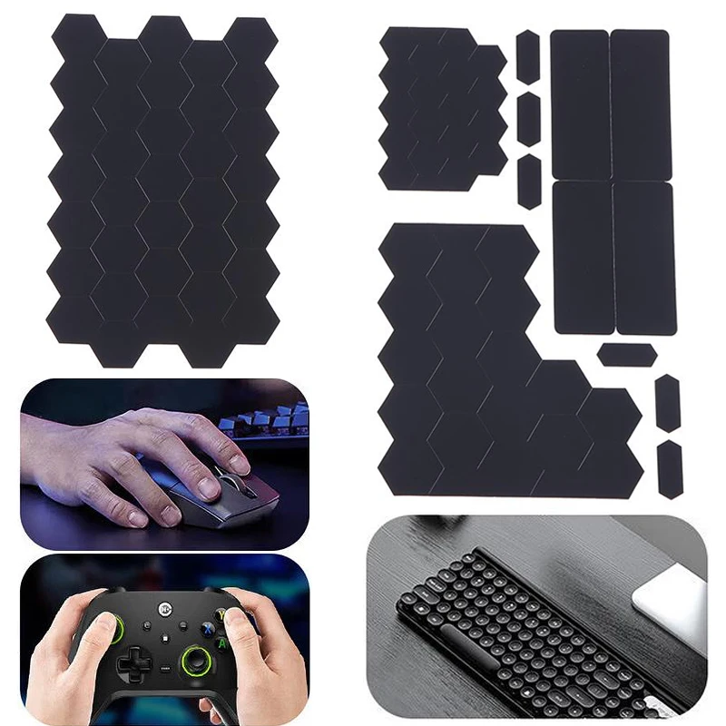 1 Set DIY Mouse Keyboards Sticker Anti Slip Grip Maintain Control Minimize Slippage Thin Silicone Anti-Slip Sticker