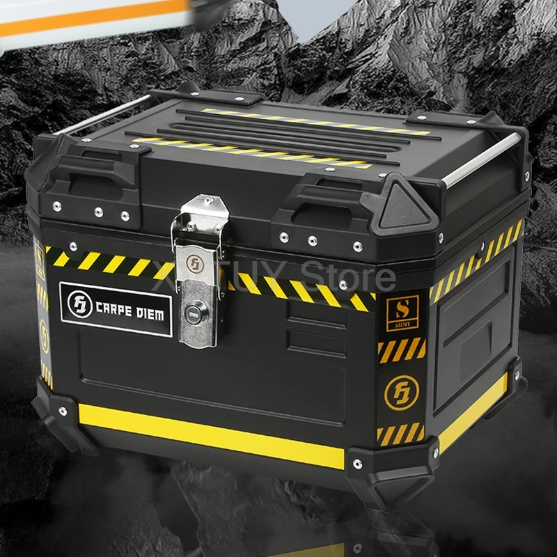 

45L Black White Electric Vehicle Trunk Motorcycle Universal Rear Box Extra Large E-bike Cargo Box Delivery Use Sturdy Waterproof