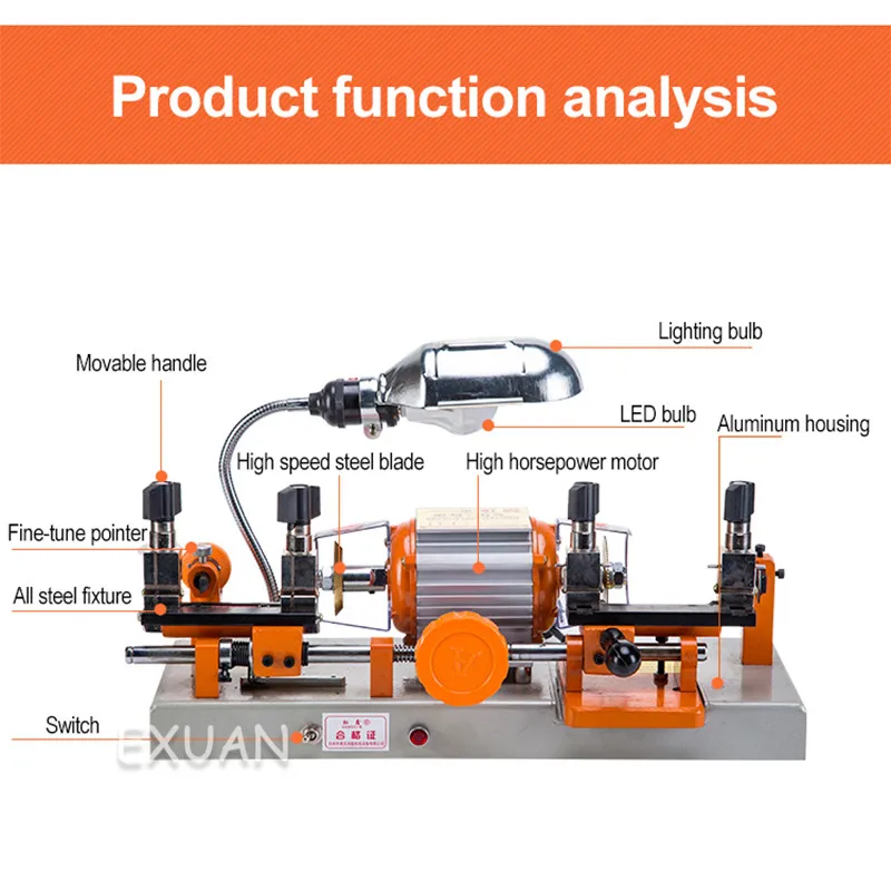 Horizontal AC/DC dual-purpose machine with key,key duplicating machine,double-head manual multi-function blade lock