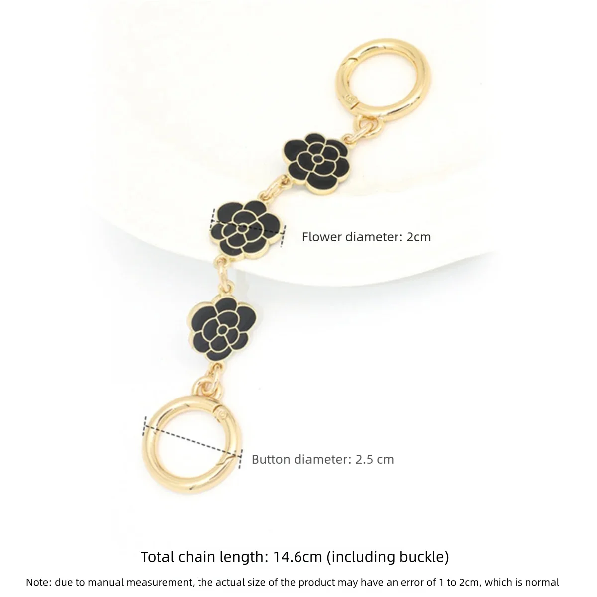 Pink Camellia Extended Chain Spring Buckle Remodeling Accessory  for Dionysus Bag Strap - Long Decorative Chain 14.6cm