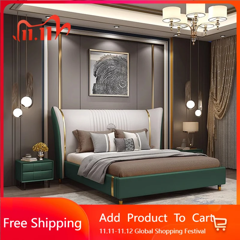 

Luxury Double Bed Bedroom Massage Girls Design Beauty Multifunctional Bed Sleeping Princess Letto Matrimoniale Hotel Furniture