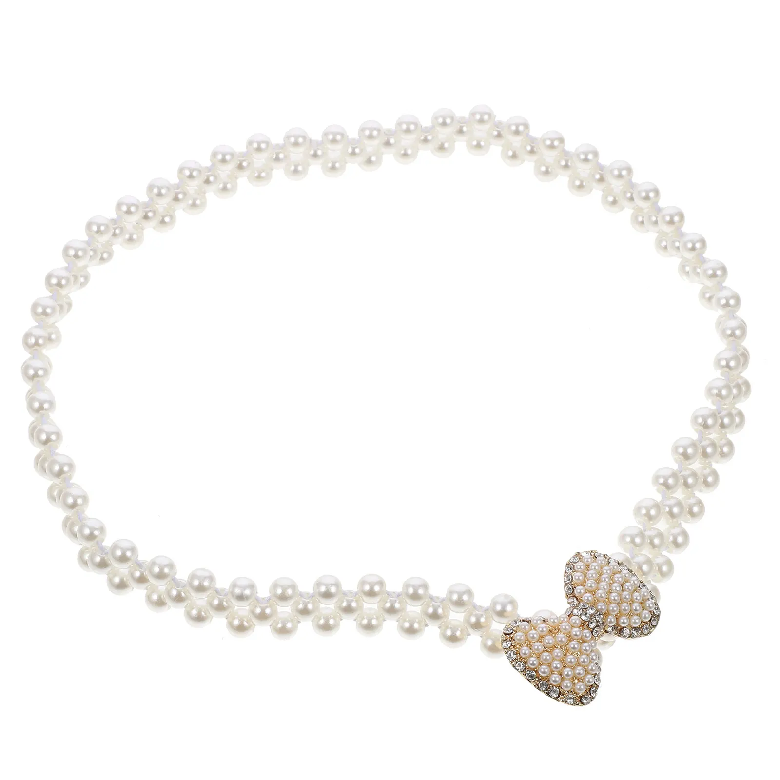 

Pearl Waist Belt Rhinestone Wedding Dress Accessory Bridal Chain Fashion Decor Sturdy Metal Non fading Lightweight Easy Wear