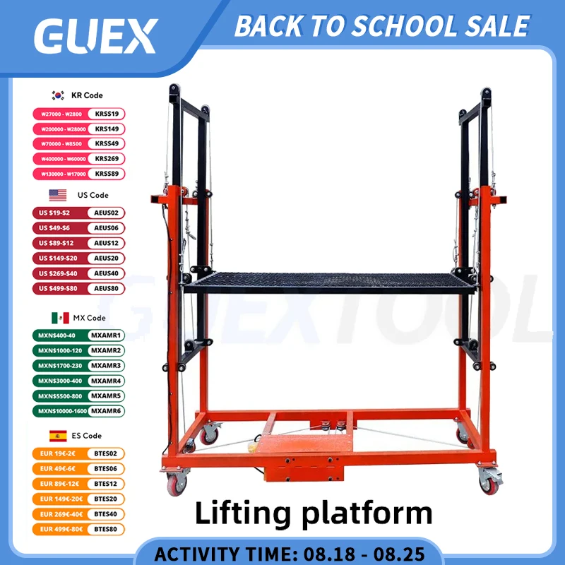 

Electric lifting scaffolding 2 M automatic folding mobile remote control indoor construction site decoration shelf new lift pla