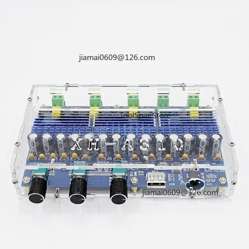 XH-A310 Bluetooth 5.0 Digital Amplifier Board TPA3116D2 4 Channel 50W×2+100W×2 Dual Bass Subwoofer Audio Amplifier Module