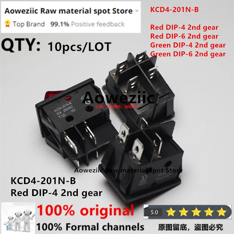 Aoweziic 100% nowy KCD4-201N-B 30A 250V przełącznik kołyskowy o dużej mocy T125 z dipem iiight-4 DIP-6 2. Bieg