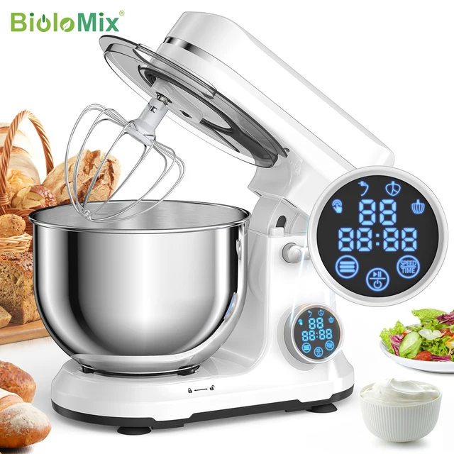 BioloMix Kitchen Food Stand Mixer, 1200W 11-Speeds DC Motor, Digital OLED Screen, Electric Food Mixer with Dough Hook, Whisk BioloMix Kitchen Food Stand Mixer, 1200W 11-Speeds DC Motor, Digital OLED Screen, Electric Food Mixer with Dough Hook, Whisk