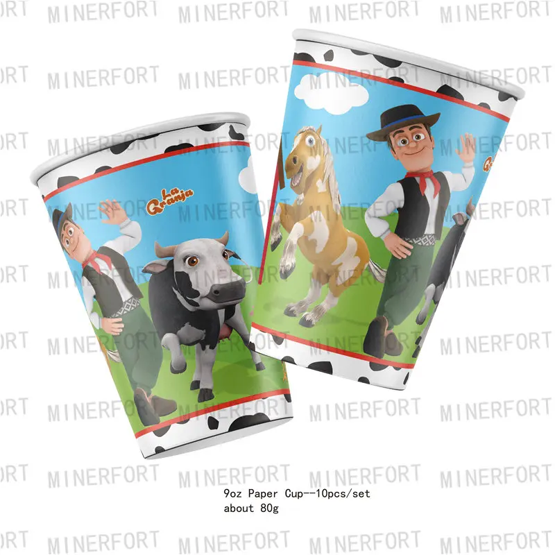 La Granja Zenon Party Decoration Supplies Cow Balloons Happy Birthday Banner Dream Rangeland Farm Animal Pet Decor Tableware Toy
