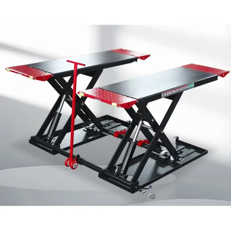 1.2M Electric Unlocking Four Cylinders Mobile Mid-position Scissor Car Lift Movable Scissor Vehicle Lifting Machine 3.5T