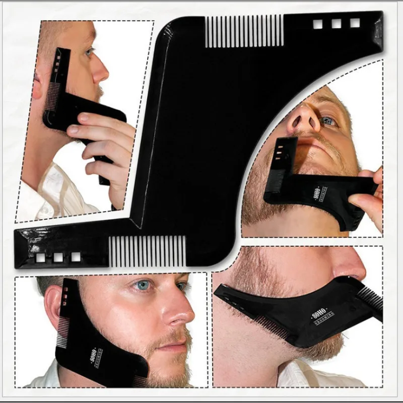 1Pc Mannen Baard Styling Sjabloon Stencil Baard Kam Voor Mannen Lichtgewicht En Flexibel Past All-In-One Tool Baard Vormgeven