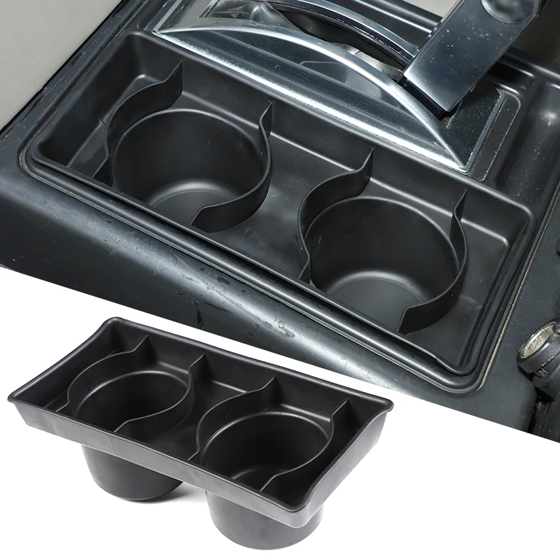 

ABS black For Hummer H2 2003-2007 Car Center Console Water Cup Holder Storage Box Car Interior Accessories
