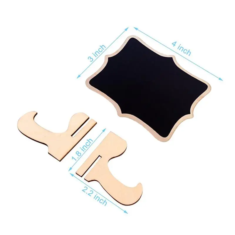 10Pcs Mini Kant Vorm Krijtborden Met Ondersteuning Bericht Board Tekenen Tafel Plaats Kaart Borden Voor Thuis Verjaardag Wedding Party
