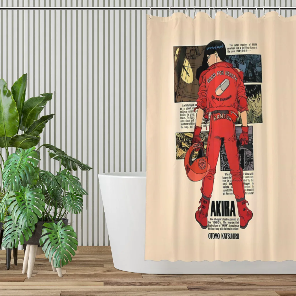 Comic Good For Health Bathroom Shower Curtains Akira Anime Waterproof Partition Curtain Designed Home Decor Accessories