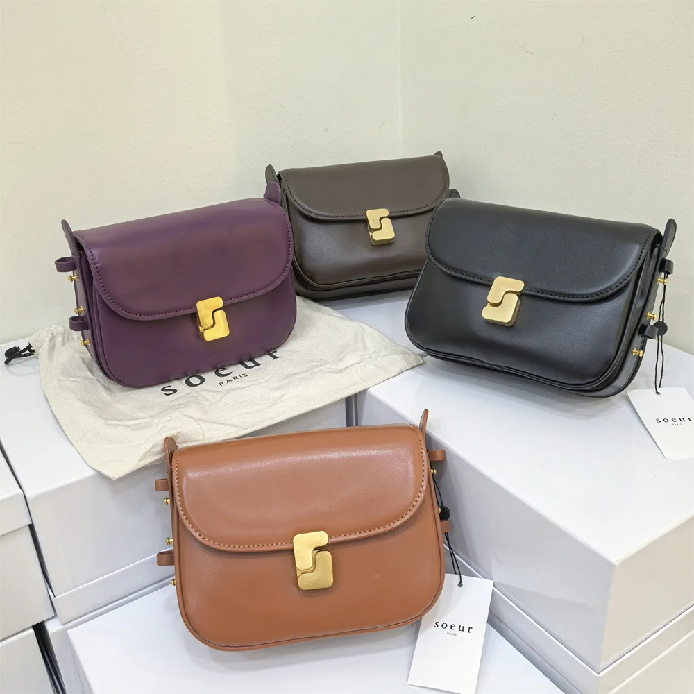 2025 New SOEUR Tofu Bag Single-Shoulder Crossbody Small Square Bag Commuter Bag for Women