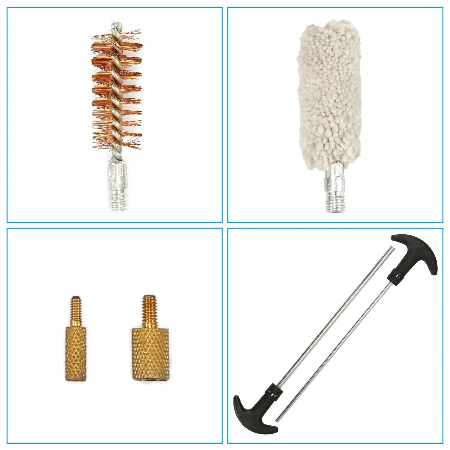 Regular Universal Gun Cleaning Kit — Complete Aluminum Carry Case, 100 Patches, 10 Brass Brushes & 8 Rods, Fits Pistols, Rifle