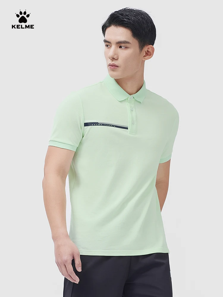 

Kelme Men's Polo Shirt Cotton Breathable Business Casual T-shirt Outdoor Running Sports Tops Football Short Sleeve