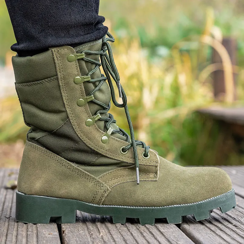 37-48 Training Boots Outdoor Hiking Climbing Shoes Green High Top Desert Boots Work Security Shoes