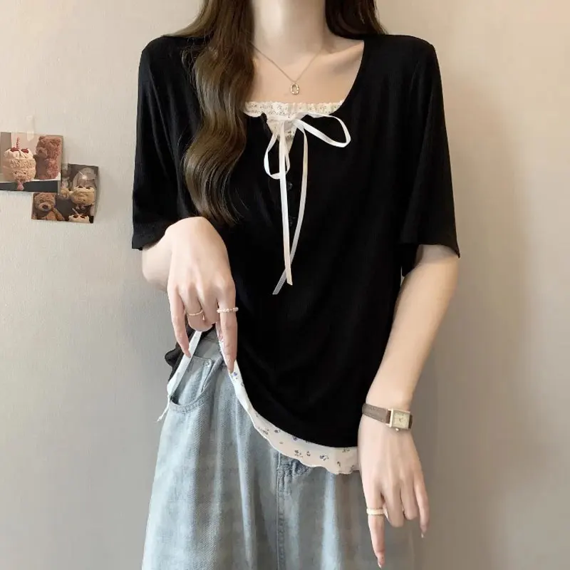 

Женская футболка ort Sve больших размеров длиной до плеч, утягивающая искусственная двухсекционная футболка свободного покроя, новый летний топ без рукавов