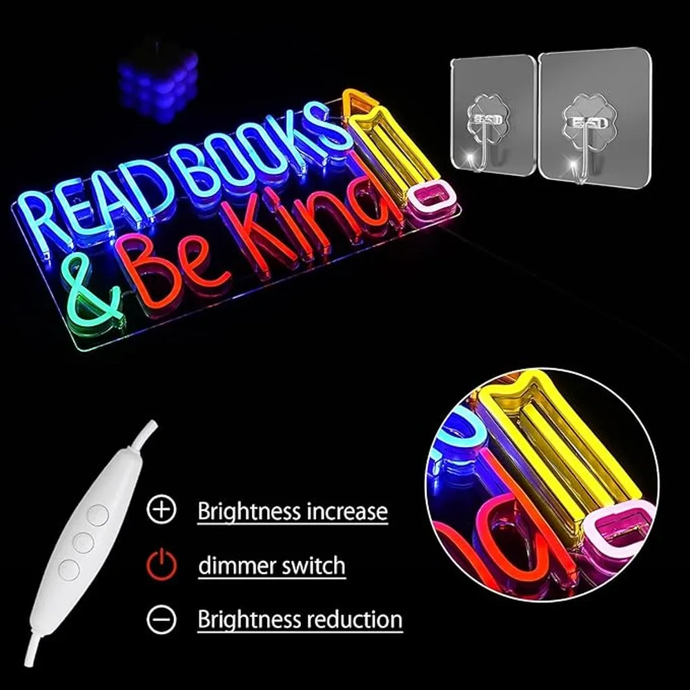 Read Books Classroom Neon Sign Fun Atmosphere And Encourage Learning With Read Sign Neon Lights