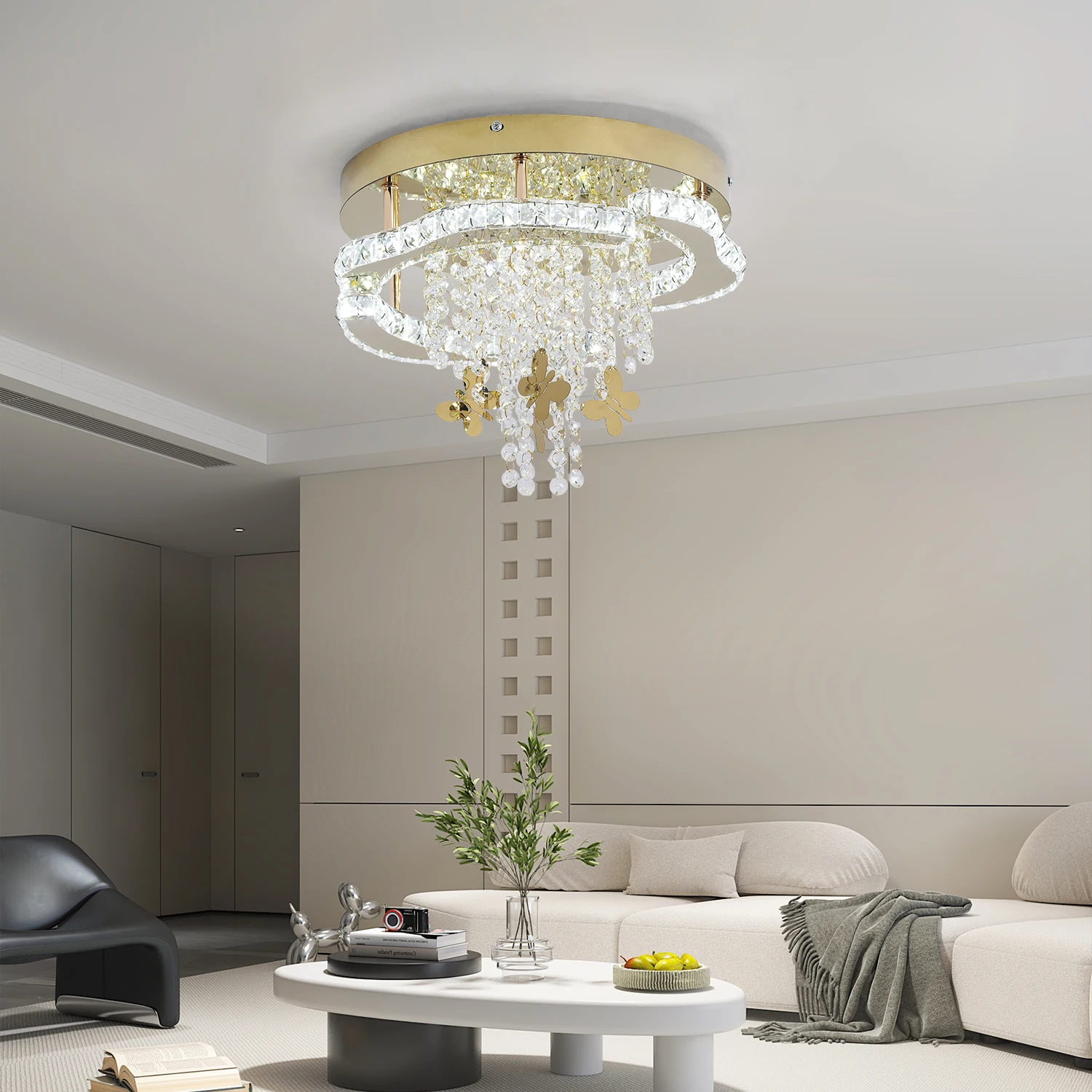 Gold Luxury Ceiling Lights Modern Living Room Crystal Ceiling Lamp Home Decoration Bedroom Dining Led