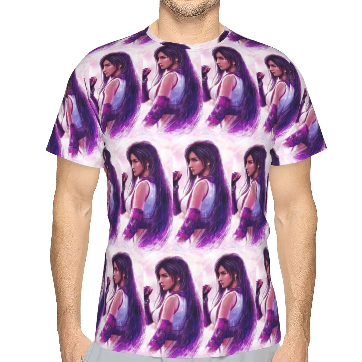 Tifa Lockhart-Final Fantasy 7 Ff7Remake Ffvii Final 100% Cotton T-Shirt Men'sFunny T Shirts Men Crew Neck Short Sleeve