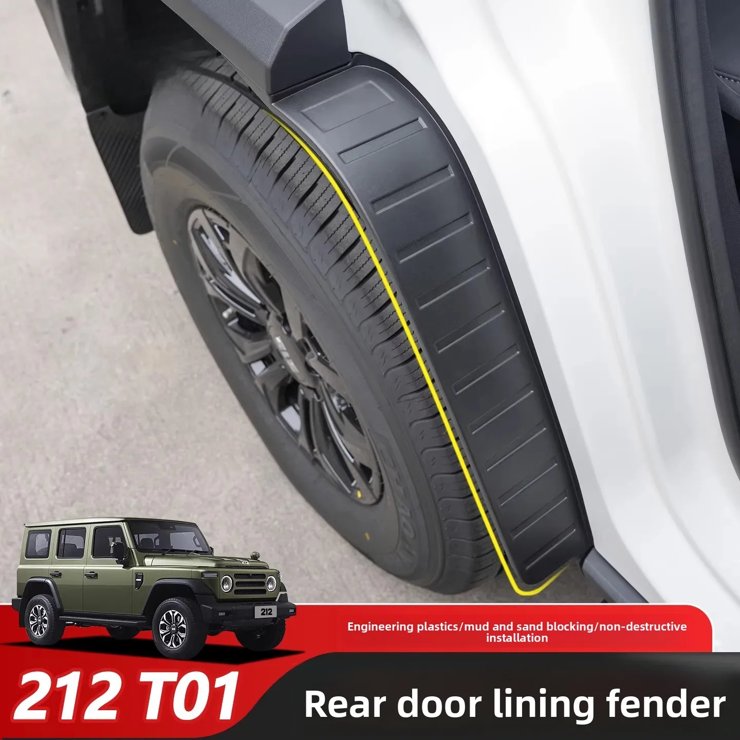 Für BAIC 212 T01 2024+ Auto-Styling Hinterrad-Schmutzfängerplatte Spritzschutz Kotflügelabdeckung Schutz Dekoration Zubehör