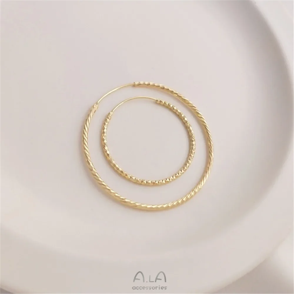 Plain ring simple Fashion Earrings 14K Gold color protection Earrings light luxury temperament net red metal gold-plated earring