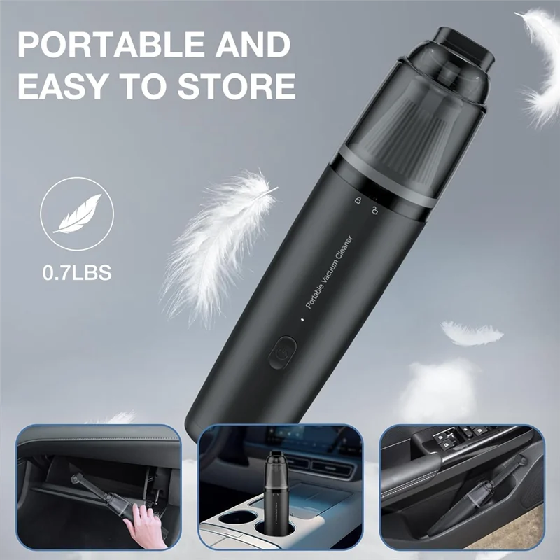 A74G-휴대용 미니 진공 청소기 13000 PA 무선 차량용 핸드헬드 흡입력 차량 가정 사무실 및 애완동물 털용