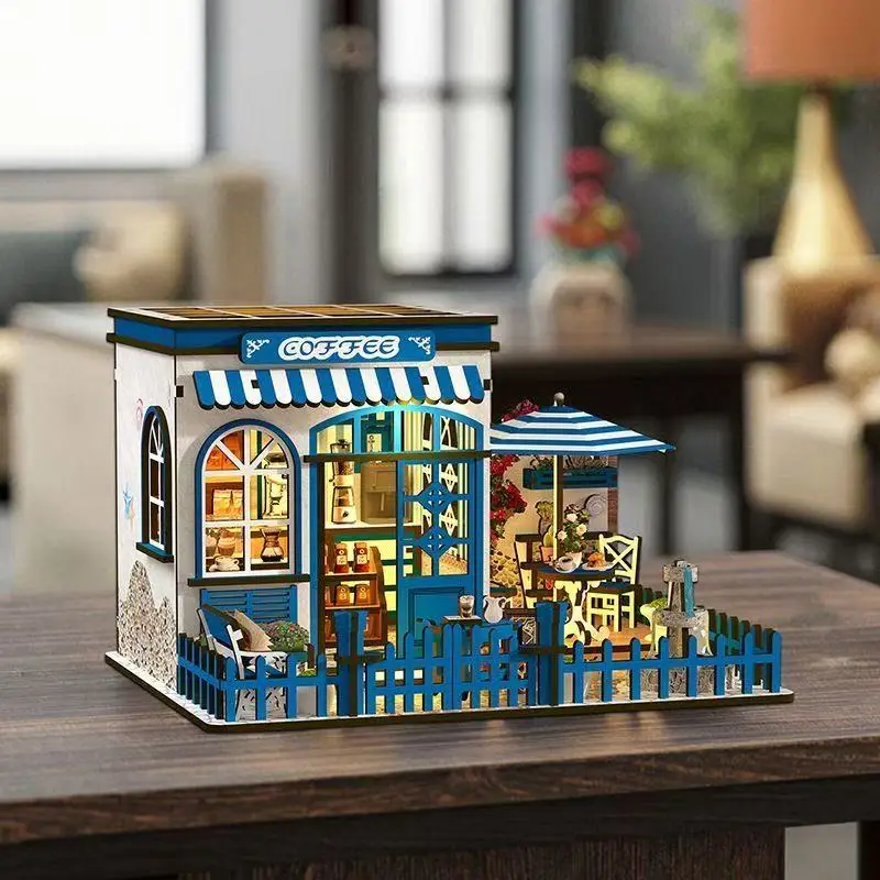 مجموعة نماذج منزلية صغيرة ثلاثية الأبعاد من Sunlight Cafe DIY - هدية لسطح المكتب الإبداعي: اصنع نموذج معماري خاص بك #2