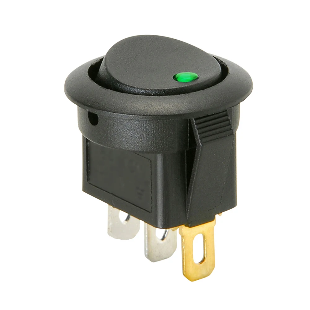 Interruttore a bilanciere rotondo illuminazione a LED interruttore rotondo a LED 20A DC12V sostituzione interruttore ON/OFF per barche SPST 2.4cm * 2.4cm * 3cm