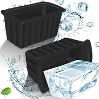 1/3/5PCS Ice Cube Mold Oversized Silicone Ice Crate Efficient Freezing Ice Bath Large Ice Cube Mold Ice Bucket Ice Block Mold