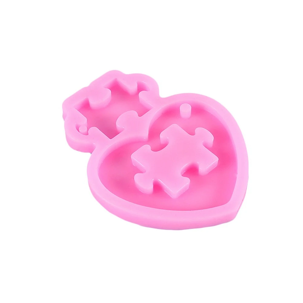 Love Puzzle Resin Casting Mold Heart Puzzle Pendant Keychain Silicone Mold Jigsaw Puzzle Epoxy Resin DIY Tools HOT