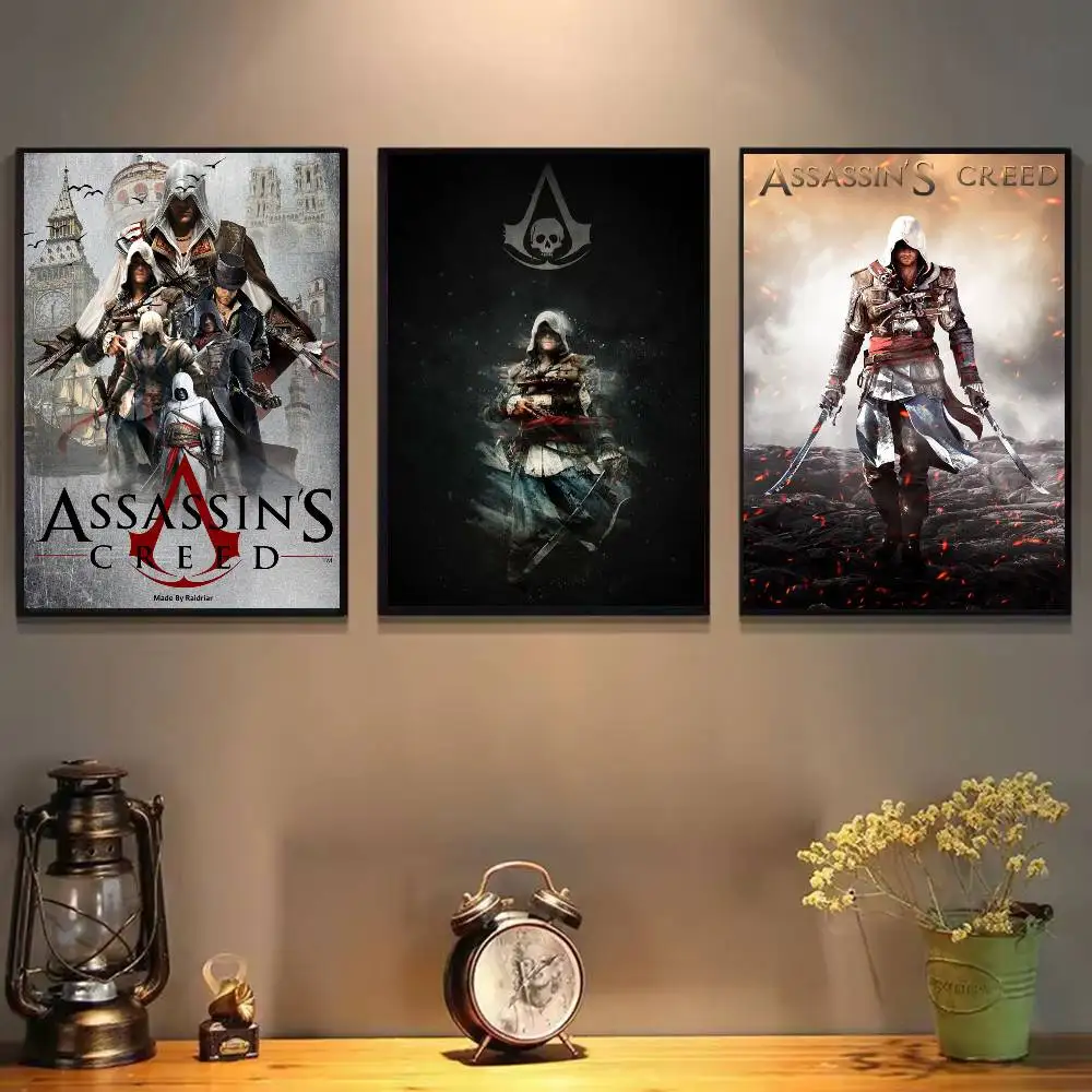لعبة A-A-Assassin S C-CreedS ملصق فني مع مطبوعات غرفة نوم المنزل غرفة المعيشة الديكور هدية #3