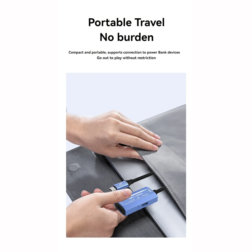 USB C إلى 4K @ 60 هرتز AR محول عرض النظارات الذكية مع PD100W لـ Rokid/Xreal AR للتبديل Steamdeck ROG Ally الكمبيوتر المحمول