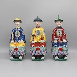 Ceramic Chinese Emperor Statue, Hand Painted Ceramic Figurine, Colorful Porcelain, Home Decoration