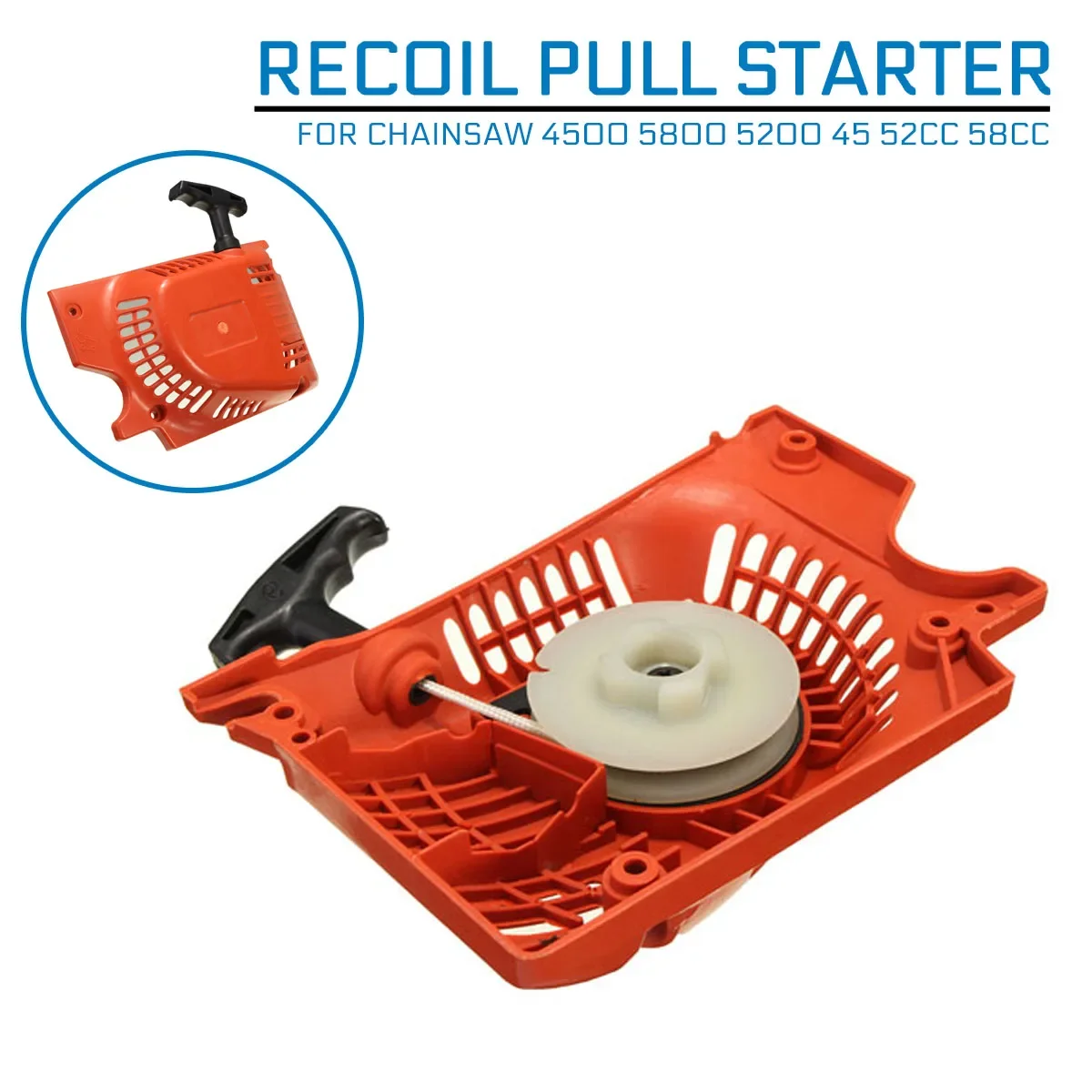 Recoil Pull Starter For Chinese Chainsaw 4500 5800 5200 45 52cc 58cc Red Raptor