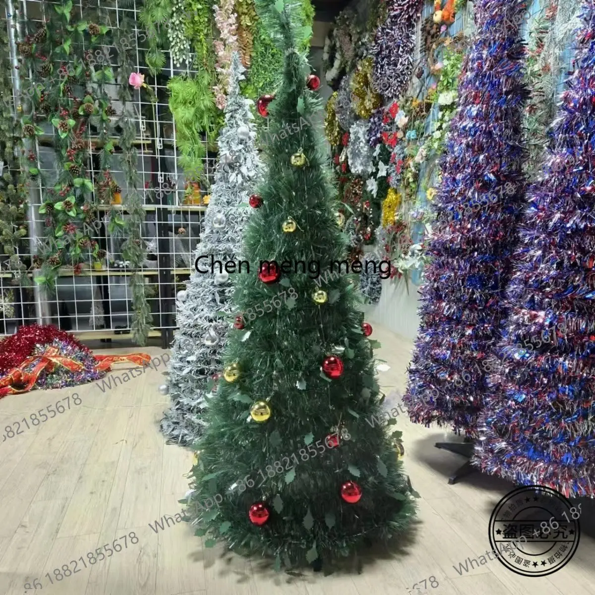 2025 new large folding shrinkable retractable Christmas tree integrated molding living room decoration can be diy good storage