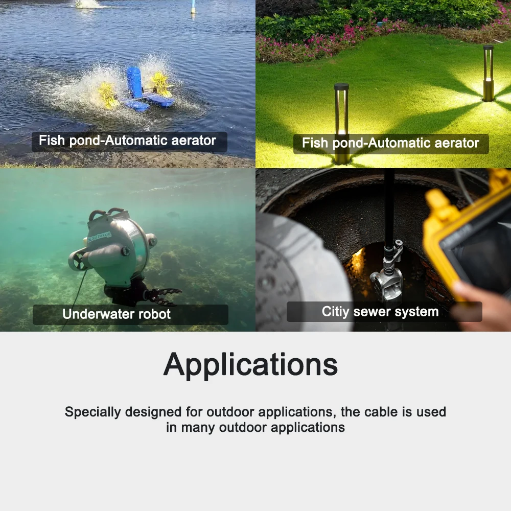 Waterdichte Onderwater Power Pvc Kabel 2/3/4/5 Cores 0.5/0.75/1.0/1.5/2.5/4/6.0mm2 IP68 Buiten Robot Connector Riool Koperdraad