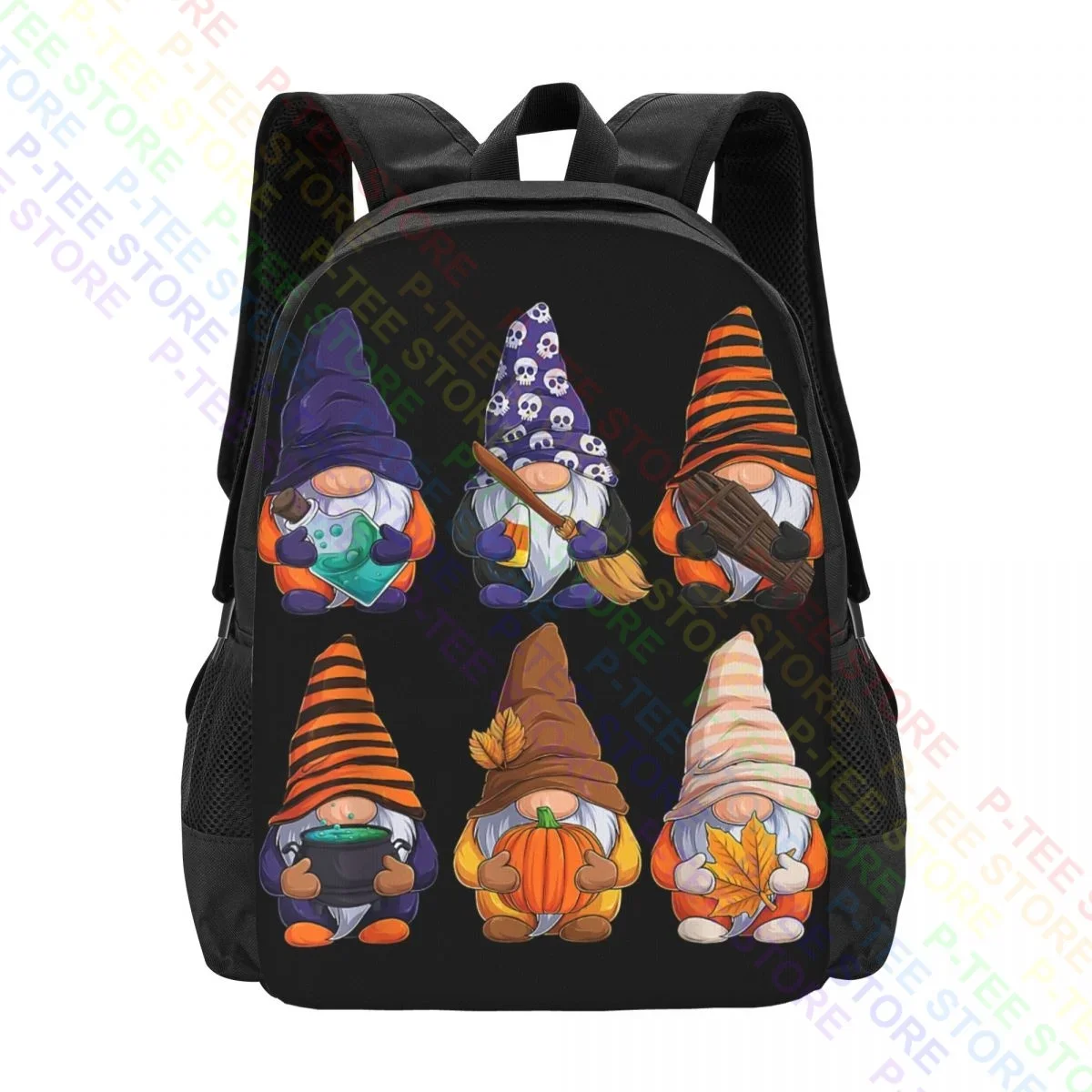 Halloween Gnomes Autumn PumpkinsBackpack Large Capacity Bookbag Outdoor Running