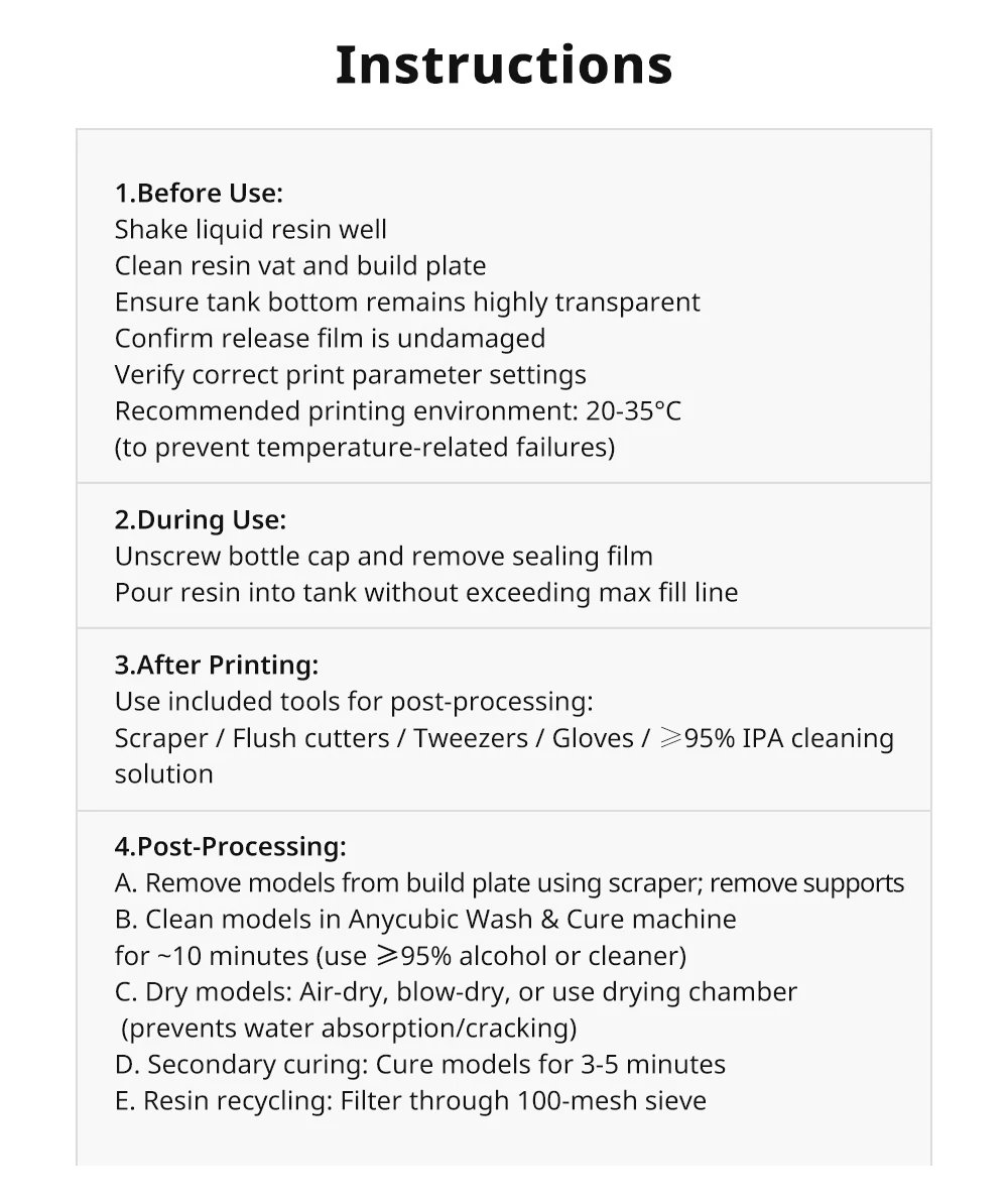 Anycubic 2.0 3D-Drucker-Harz Photopolymer-Harz Höhere Zähigkeit & Elastizität ABS-ähnlich Schnelle Aushärtung Hohe Präzision – Detail 18