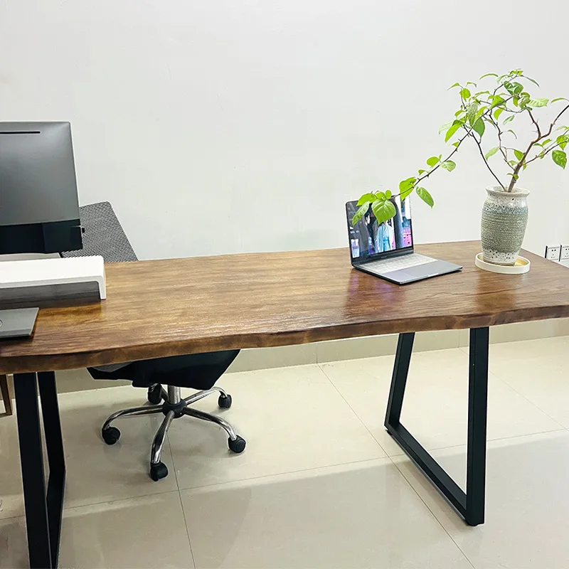 Table leg support frame, metal wrought iron bar desk rack