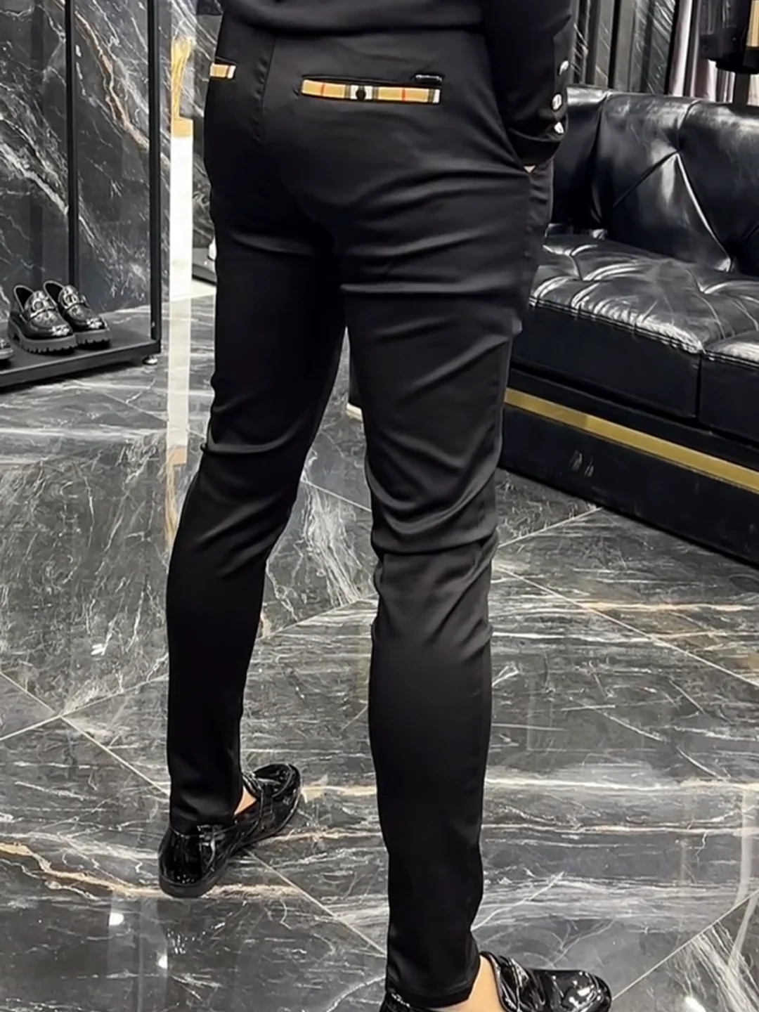 

Slim Fit Men's Casual Pants Fashionable Trendy Youth Style Antibacterial Long Trousers Urban Business Casual Basic Colors