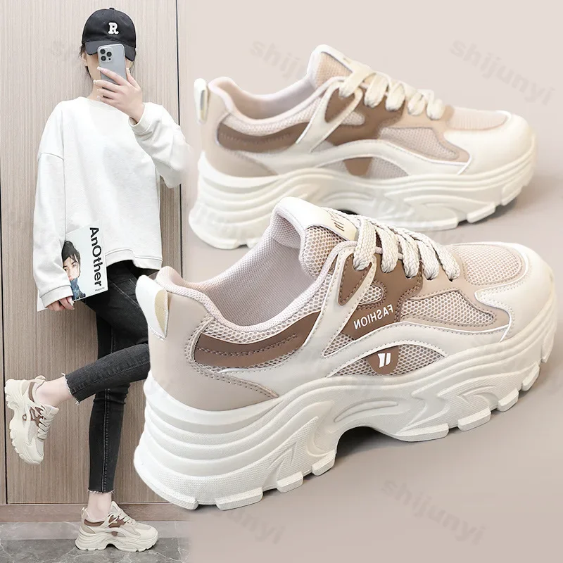 

Women's Chunky Sneakers 2024 Ladies Classic Thick Sole Shoes Female Sports Running Shoes Casual Wedge Platform Vulcanize Shoes