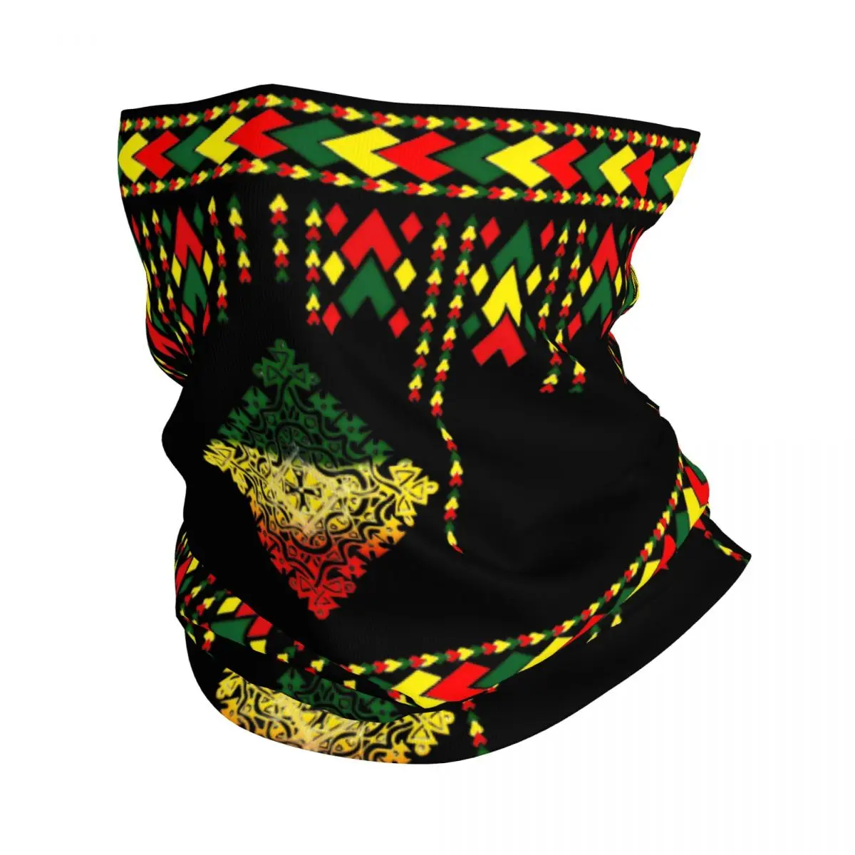 Ethiopian Tibeb Design Bandana Neck White Scarf Multi-use Headwear Fishing Unisex Adult Winter